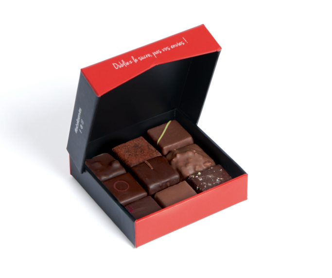Coffret de chocolat ganache & praliné à Index Glycémique Contrôlé