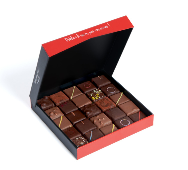 Coffret de chocolat ganache & praliné à Index Glycémique Contrôlé